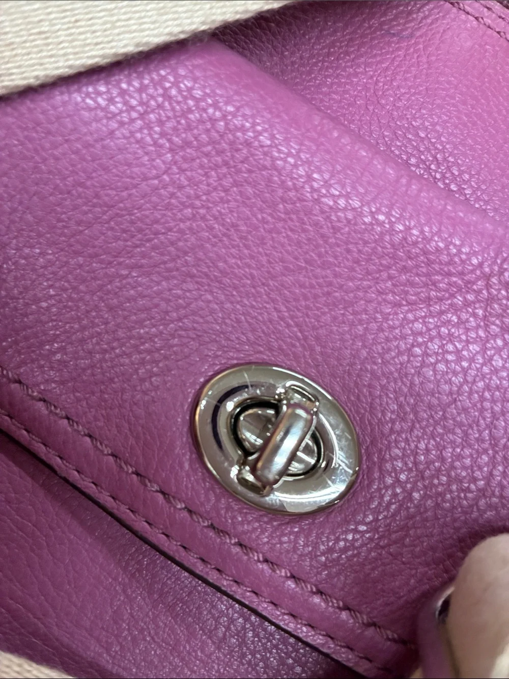 Authentic Coach Park Leather Swingpack Purple Crossbody F49170